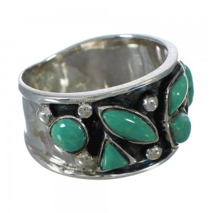 Southwest Turquoise Authentic Sterling Silver Ring Size 4-1/2 YX90760