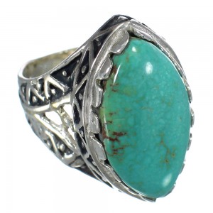 Authentic Sterling Silver Turquoise Jewelry Ring Size 6-3/4 FX93396