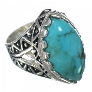 Southwest Turquoise Sterling Silver Ring Size 7-3/4 FX93406