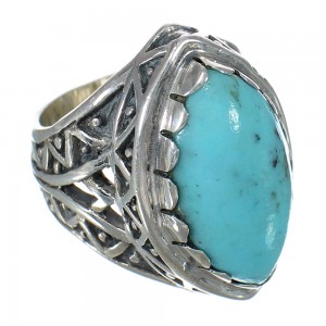Southwest Turquoise Sterling Silver Jewelry Ring Size 6-1/4 FX93424