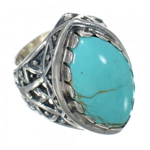 Sterling Silver Southwest Turquoise Ring Size 6-1/2 FX93438
