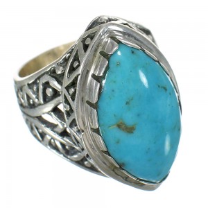 Southwest Turquoise Sterling Silver Jewelry Ring Size 7-1/4 FX93453
