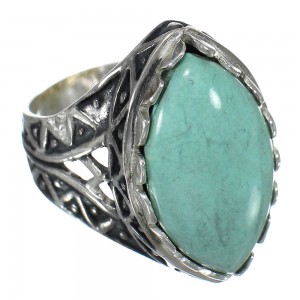 Authentic Sterling Silver Turquoise Jewelry Ring Size 8-1/4 FX93459