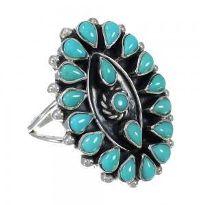 Southwestern Jewelry Turquoise Needlepoint Sterling Silver Ring Size 6-1/2 RX92845