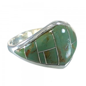 Turquoise Silver Jewelry Southwestern Ring Size 7-1/2 AX88550