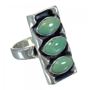 Silver And Turquoise Southwestern Jewelry Ring Size 7-1/4 FX90385