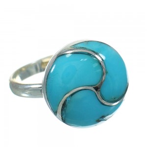 Authentic Sterling Silver Turquoise Ring Size 5-3/4 AX92095