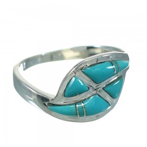 Turquoise Silver Southwestern Jewelry Ring Size 8-3/4 AX92227