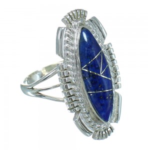 Authentic Sterling Silver Lapis Jewelry Ring Size 5-1/2 RX86883