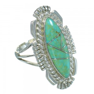 Turquoise Genuine Sterling Silver Southwest Ring Size 6-3/4 RX87069