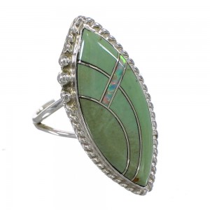 Southwest Turquoise Opal And Genuine Sterling Silver Ring Size 6 YX88840