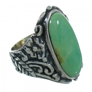 Authentic Sterling Silver Flower Turquoise Jewelry Ring Size 7-1/2 RX87403