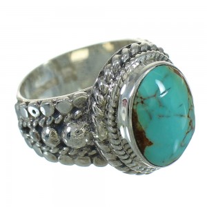 Turquoise And Genuine Sterling Silver Southwest Jewelry Ring Size 4-1/2 RX87575