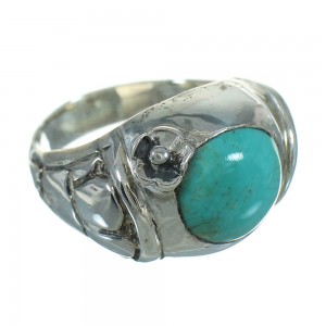 Authentic Sterling Silver Turquoise Flower Southwest Jewelry Ring Size 7-3/4 RX87683