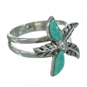 Genuine Sterling Silver Flower Turquoise Jewelry Ring Size 5-1/2 RX88075