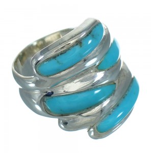 Genuine Sterling Silver Turquoise Jewelry Ring Size 7 FX91749