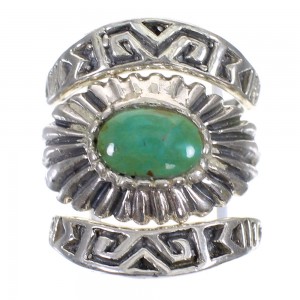 Silver Southwestern Turquoise Stackable Ring Set Size 5-1/2 AX87346