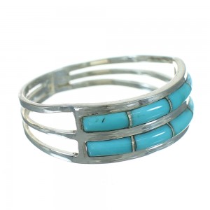 Turquoise Inlay Sterling Silver Ring Size 5-1/2 FX91622