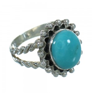 Turquoise Genuine Sterling Silver Southwest Ring Size 7-3/4 QX86028