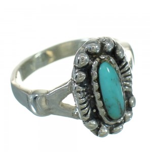 Southwestern Turquoise Authentic Sterling Silver Ring Size 4-3/4 QX86047