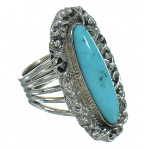 Silver Southwest Turquoise Jewelry Ring Size 8-1/4 QX86058
