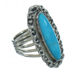 Southwest Authentic Sterling Silver Turquoise Jewelry Ring Size 6 QX86071