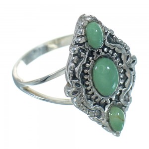 Southwestern Turquoise Silver Ring Size 4-3/4 YX86599