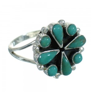 Turquoise And Genuine Sterling Silver Ring Size 7 YX86970