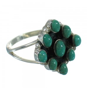 Silver Southwestern Turquoise Ring Size 6 YX87161