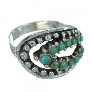 Southwest Turquoise Silver Jewelry Ring Size 6-1/4 YX87207