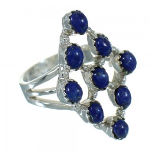 Southwestern Authentic Sterling Silver Lapis Ring Size 7-3/4 AX89700