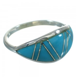 Genuine Sterling Silver Turquoise Southwest Jewelry Ring Size 5-3/4 FX90781