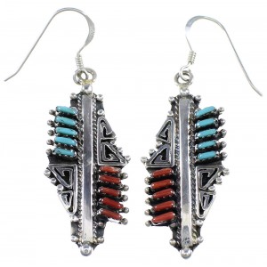 Turquoise Coral Needlepoint Water Wave Hook Dangle Earrings PX33007