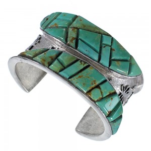 Dragonfly Sterling Silver Turquoise Inlay Cuff Bracelet MX27134