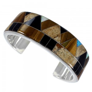 Sterling Silver Multicolor Inlay Whiterock Bracelet NS39303