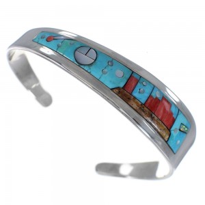 Southwest Mesa Design Sterling Silver Multicolor Bracelet OS60045