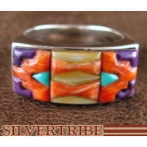 Multicolor Turquoise Genuine Sterling Silver Ring Size 6-1/2 AS41262