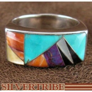 Multicolor Oyster Shell Sterling Silver Ring Size 8-1/2 AS41276