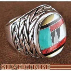 Multicolor And Genuine Sterling Silver Ring Size 8-3/4 DS43724