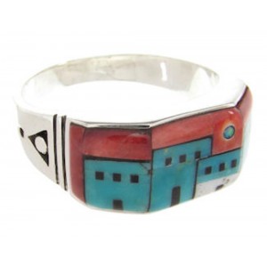 Native American Design Multicolor Jewelry Ring Size 12-3/4 YS62125