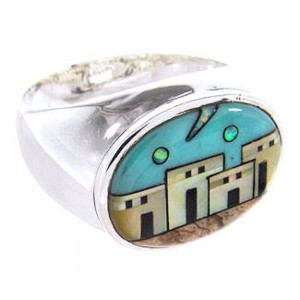 Native American Village Design Multicolor Ring Size 10-1/4 AW67277