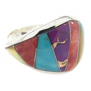 Southwestern Multicolor Silver Ring Size 6-3/4 YS58489