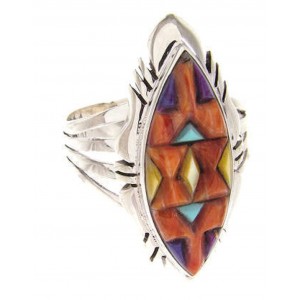 Multicolor And Genuine Sterling Silver Ring Size 8-3/4 GS58760