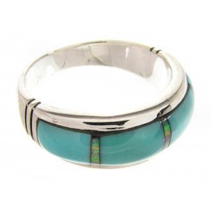 Sterling Silver Southwestern Turquoise Opal Ring Size 6-3/4 PS58028