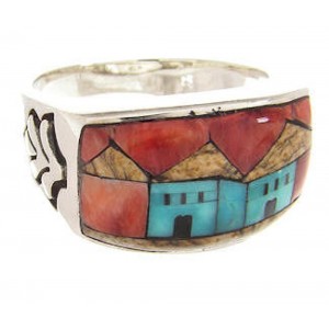 Multicolor Jewelry Native American Design Ring Size 11-1/2 YS67180 