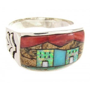 Multicolor Jewelry Native American Design Ring Size 9-1/2 YS67213 