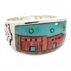 Native American Design Jewelry Multicolor Ring Size 11-1/2 YS67291