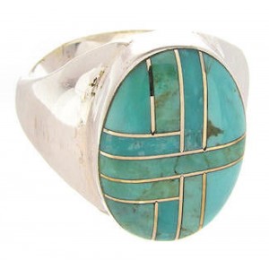 Turquoise Southwest Sterling Silver Ring Size 8-1/2 PS62521