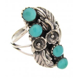 Southwest Sterling Silver And Turquoise Jewelry Ring Size 6 YS60623