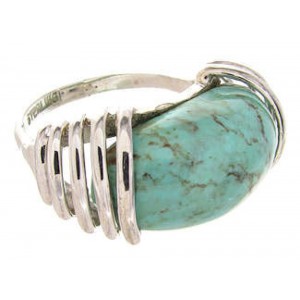 Southwest Sterling Silver Turquoise Jewelry Ring Size 5-3/4 YS60855